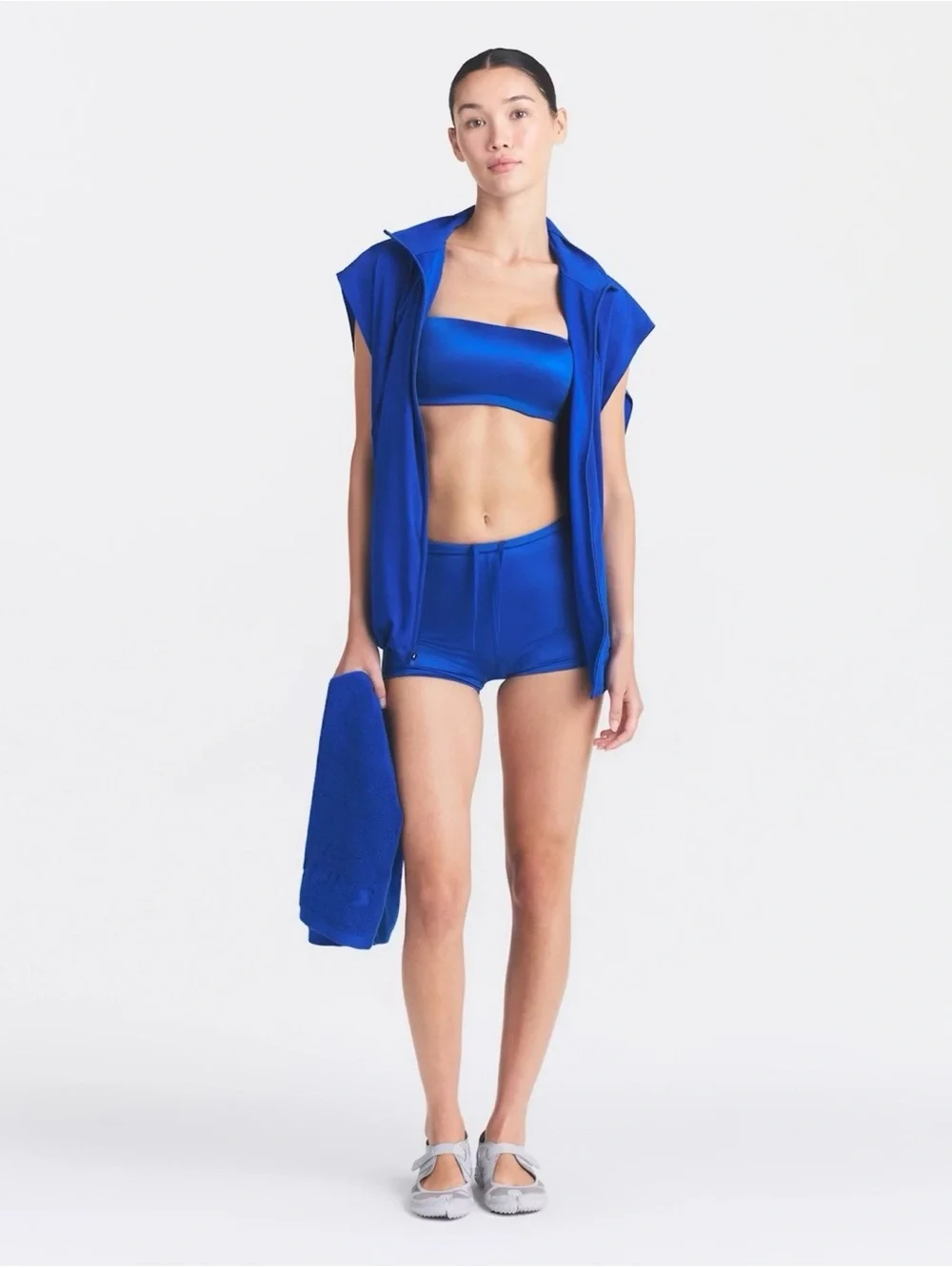 NWT Nike x Skims Stretch Nylon Oversized Vest Cobalt Blue XS